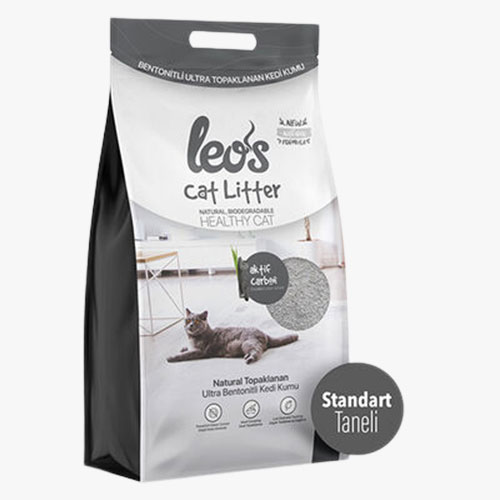 Leos Cat Litter Grey Aktif Karbonlu Bentonit Kedi Kumu